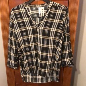 Plaid long sleeve top!!😁